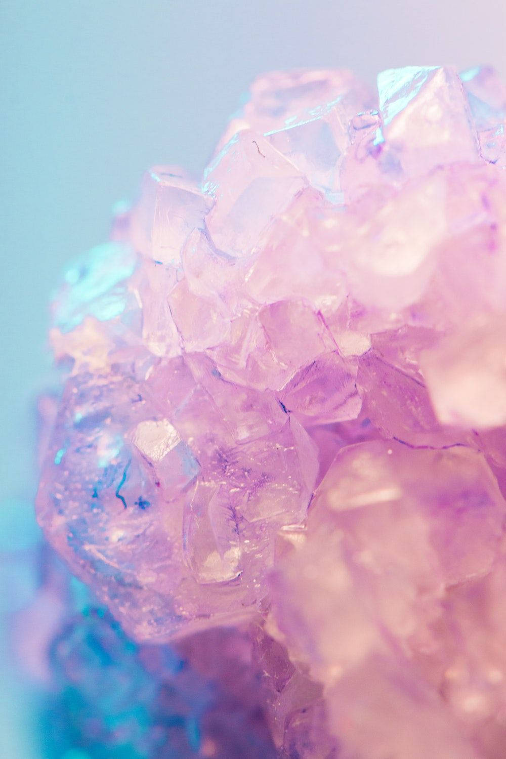 Mystical Pink And Blue Crystal Formation Wallpaper