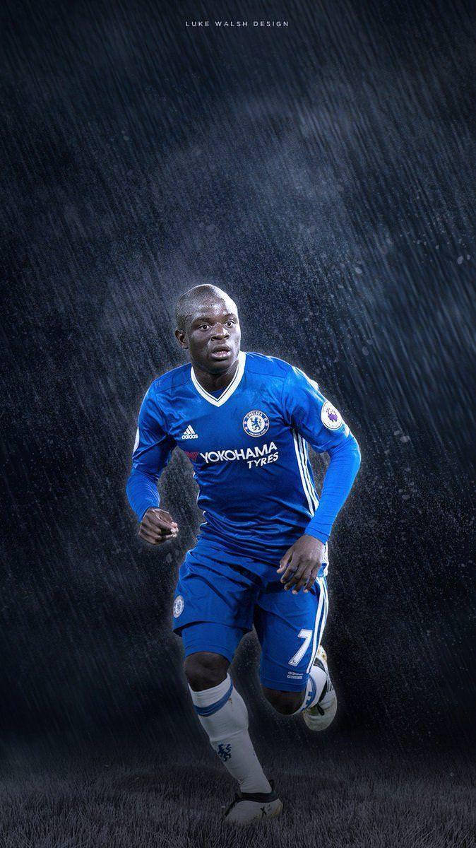 N'golo Kante In The Rain Wallpaper