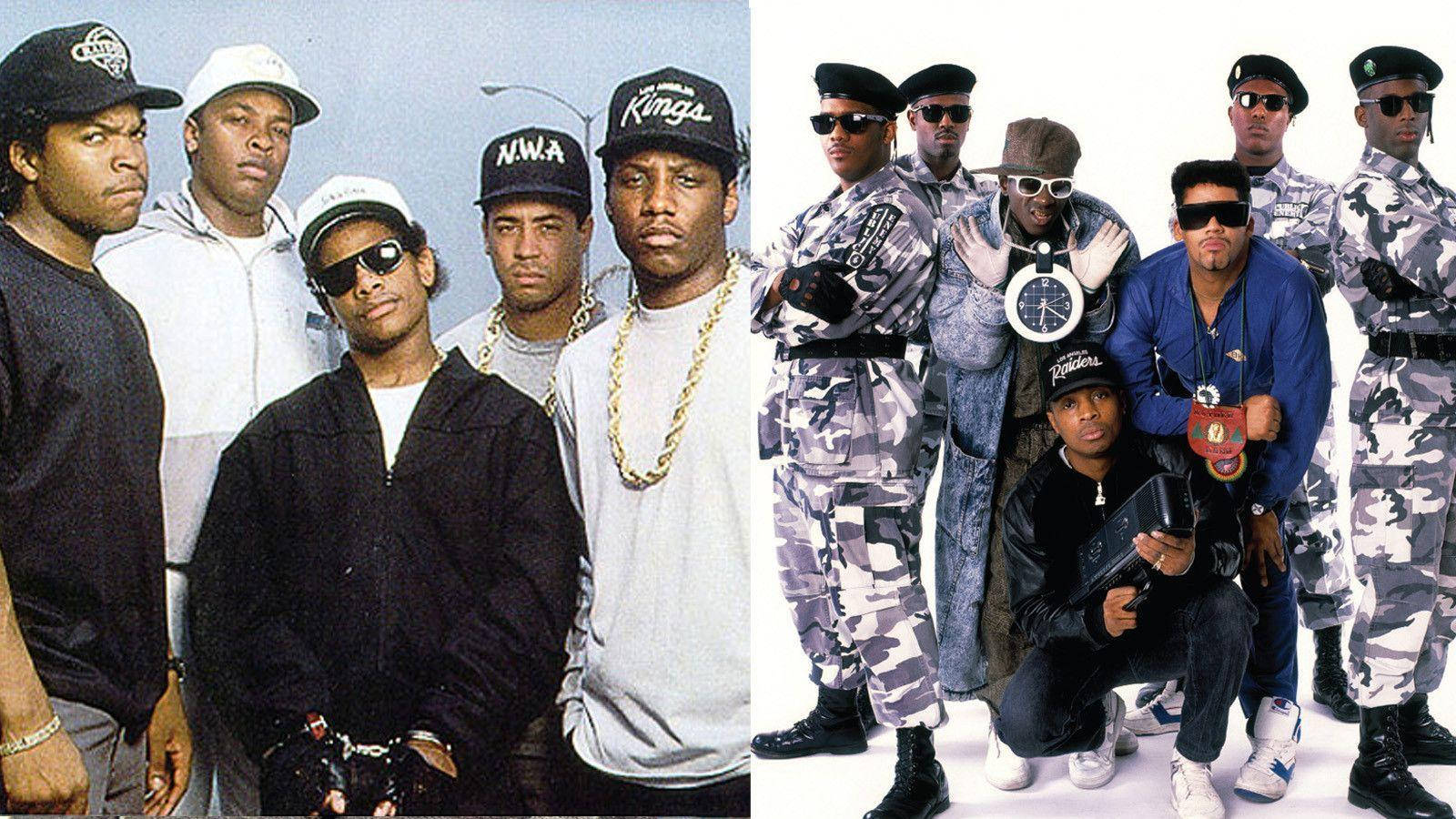 N.w.a. And Public Enemy Hip Hop Groups Wallpaper