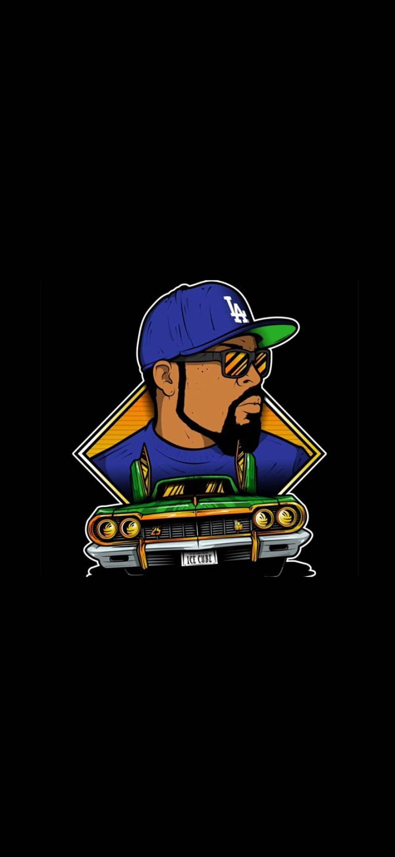 N.w.a. Ice Cube Hip Hop Artist Cartoon Art Wallpaper