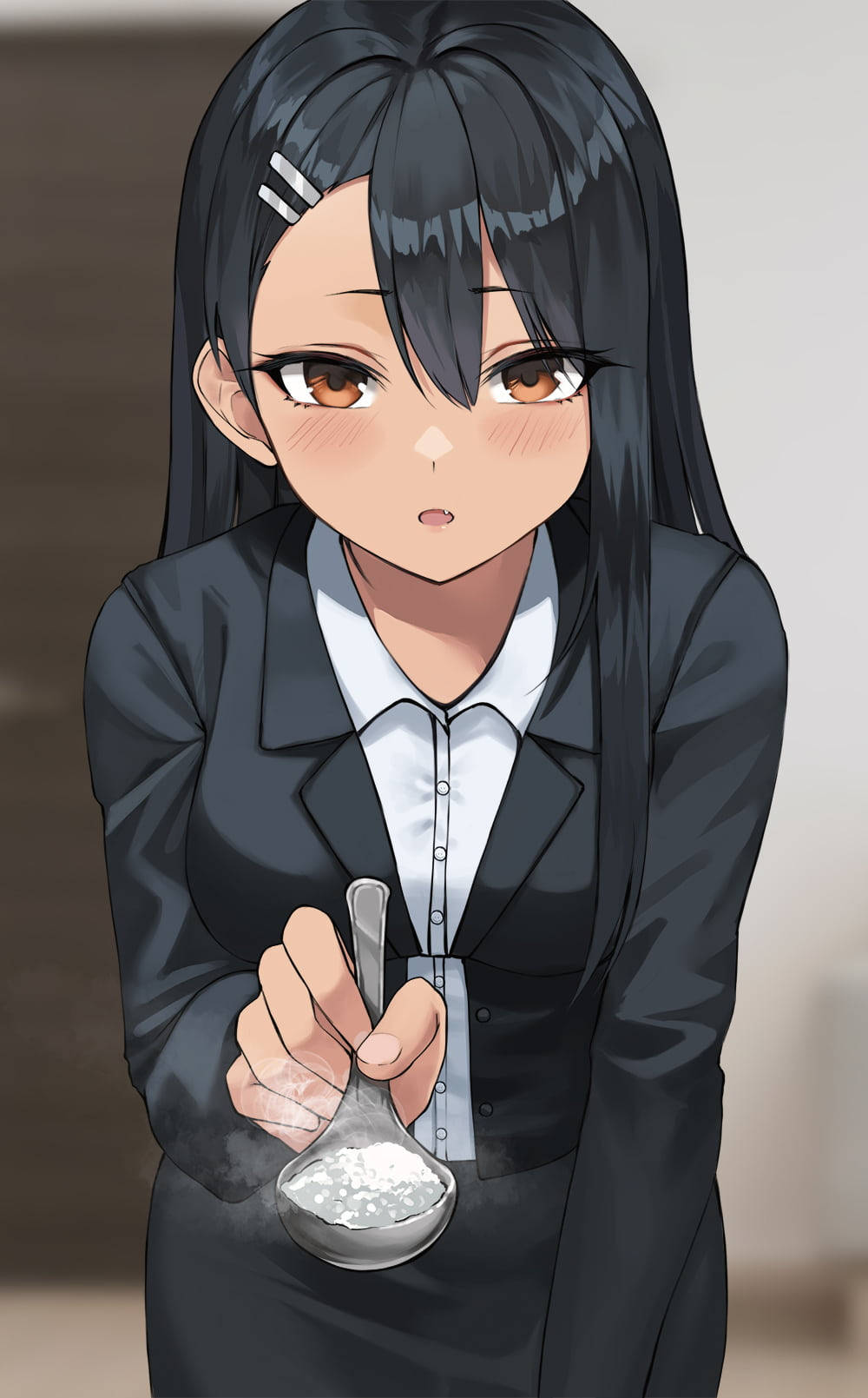 Nagatoro In Black Suit Wallpaper