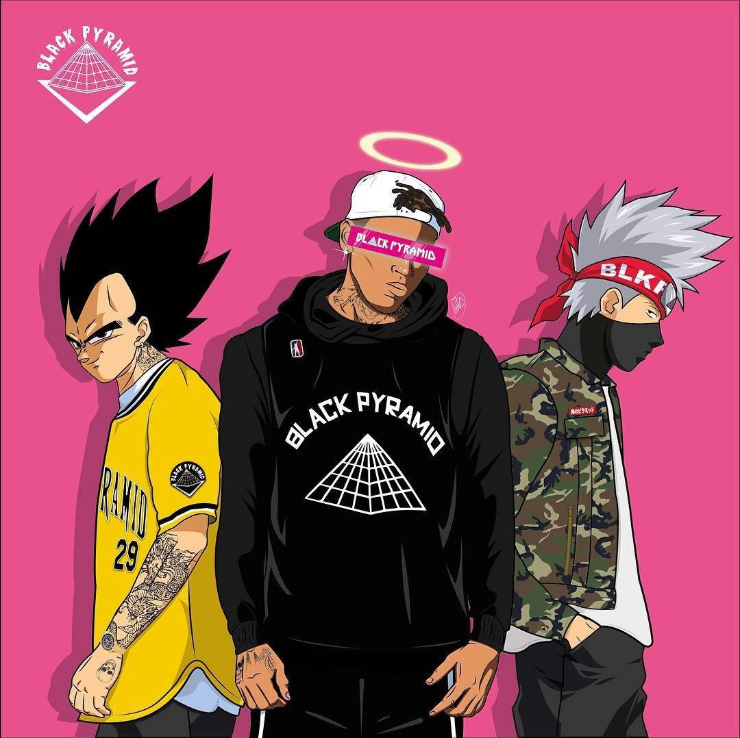 Naruto Drip In Black Pyramid Brand Wallpaper