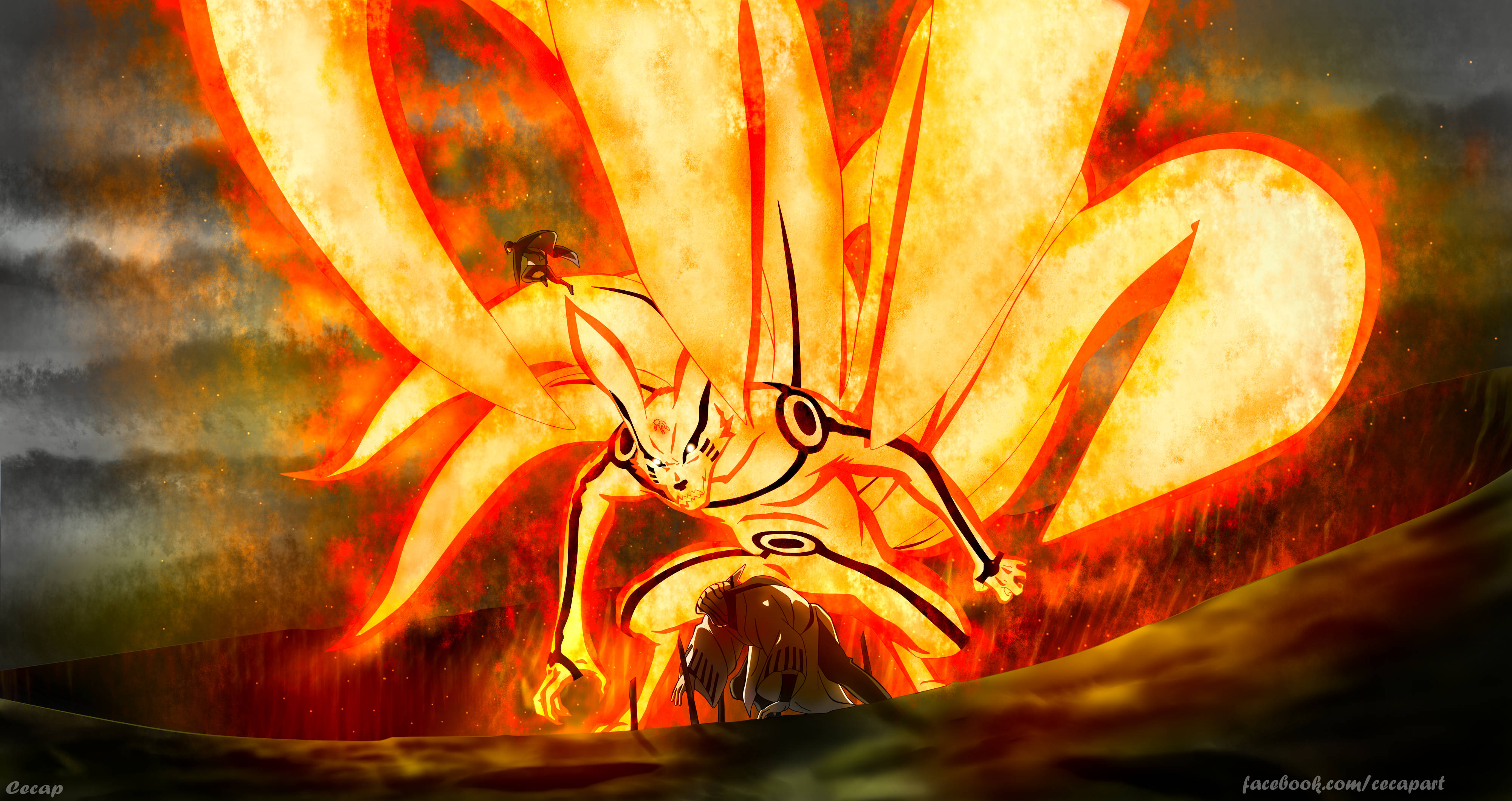 Naruto Kurama Nine Tails Chakra Mode Wallpaper