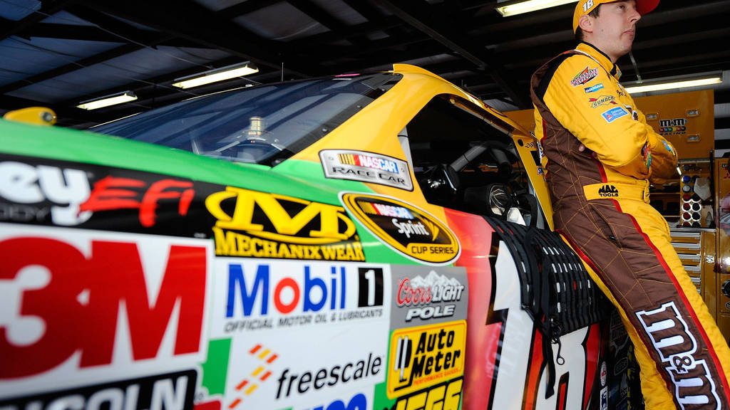 Nascar Driver Kyle Busch Deep In Thought Wallpaper