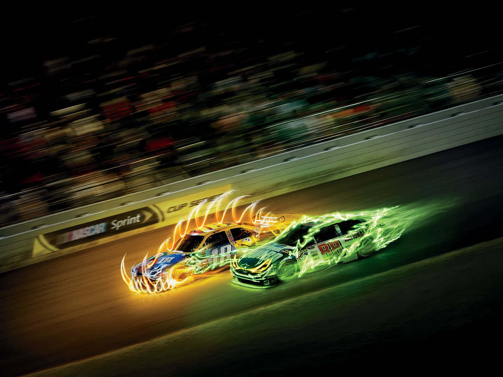 Nascar Flaming Cars Wallpaper