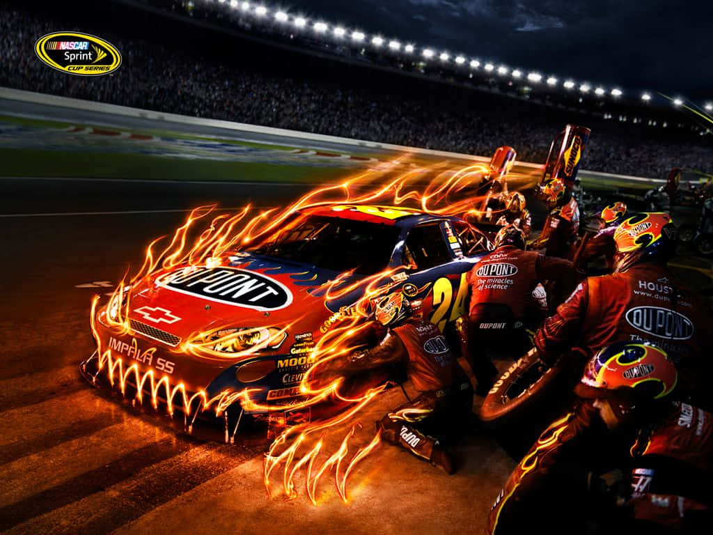 Nascar Flaming Monster Car Wallpaper