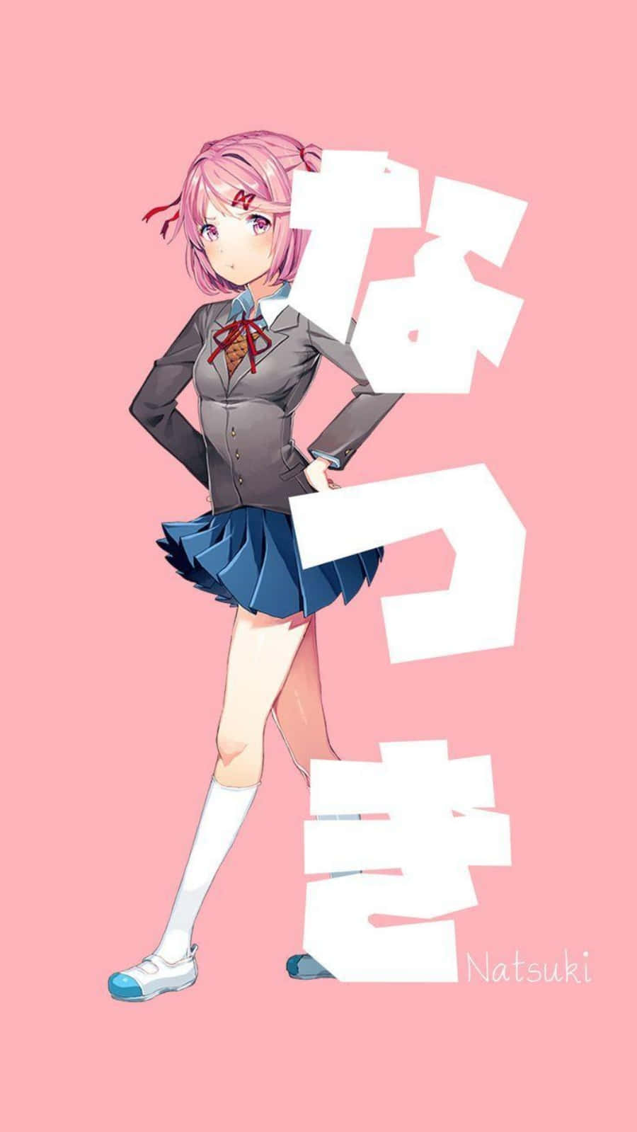 Natsuki Ddlc Background Phone Hd Wallpaper