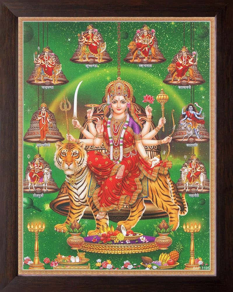 Nav Durga Devi Hindu Goddess Art Wallpaper