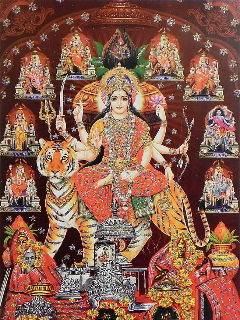 Nav Durga Traditional Artwork Wallpaper