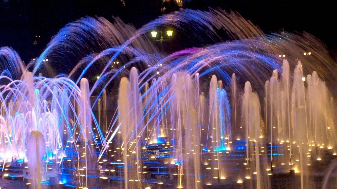 Navy Pier Night Fountain Wallpaper