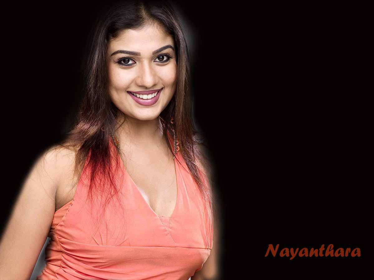 Nayanthara Peach Aesthetic On Black Wallpaper