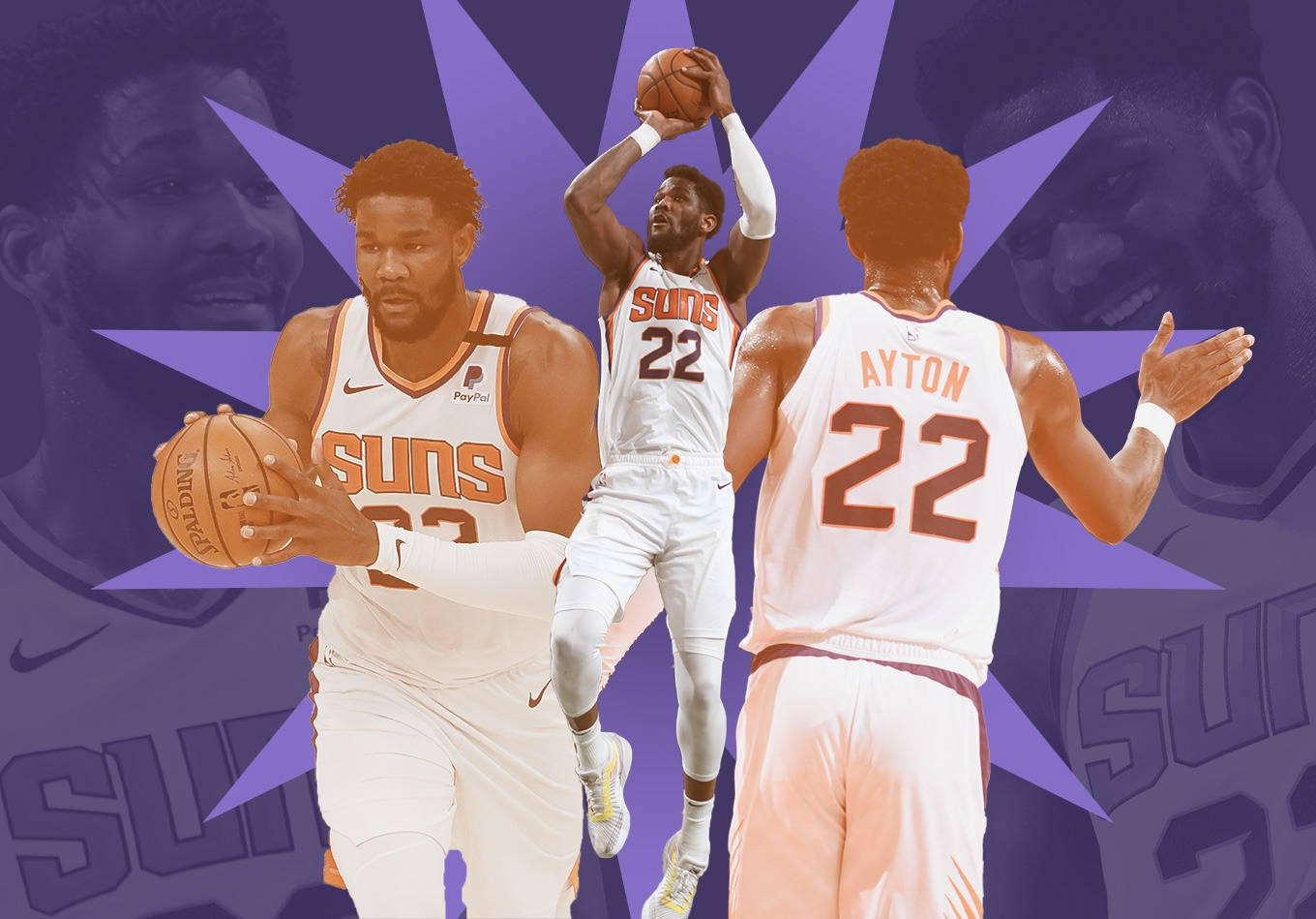 Nba Player Deandre Ayton Graphic Art Wallpaper