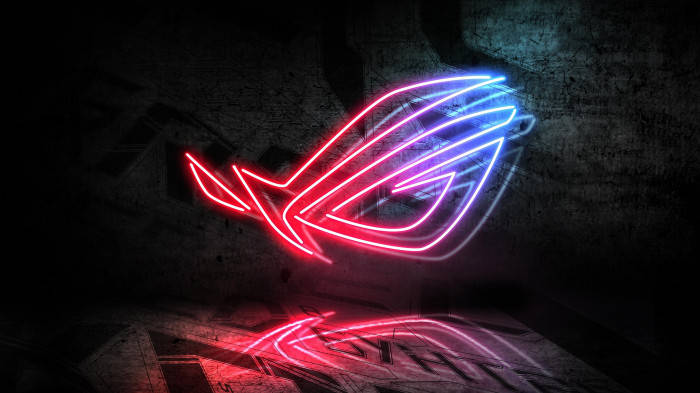 Neon Blue And Red Asus Rog Logo Wallpaper