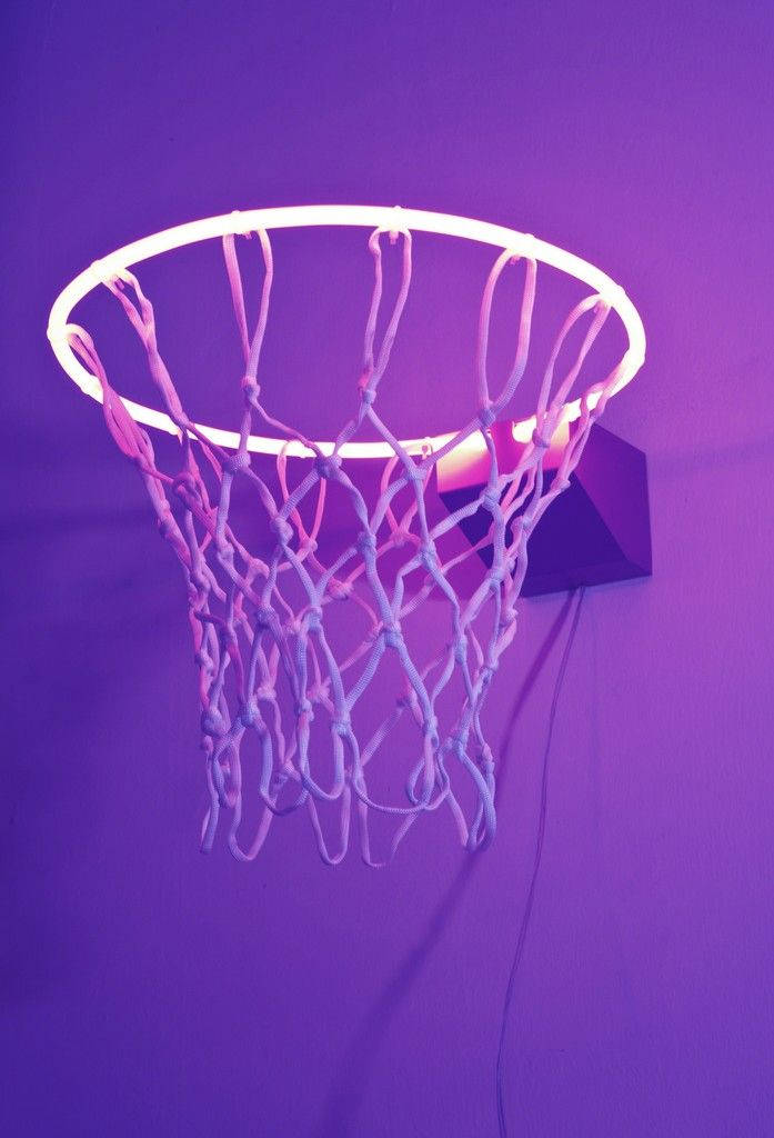 Neon Purple Baddie Glowing Hoop Wallpaper