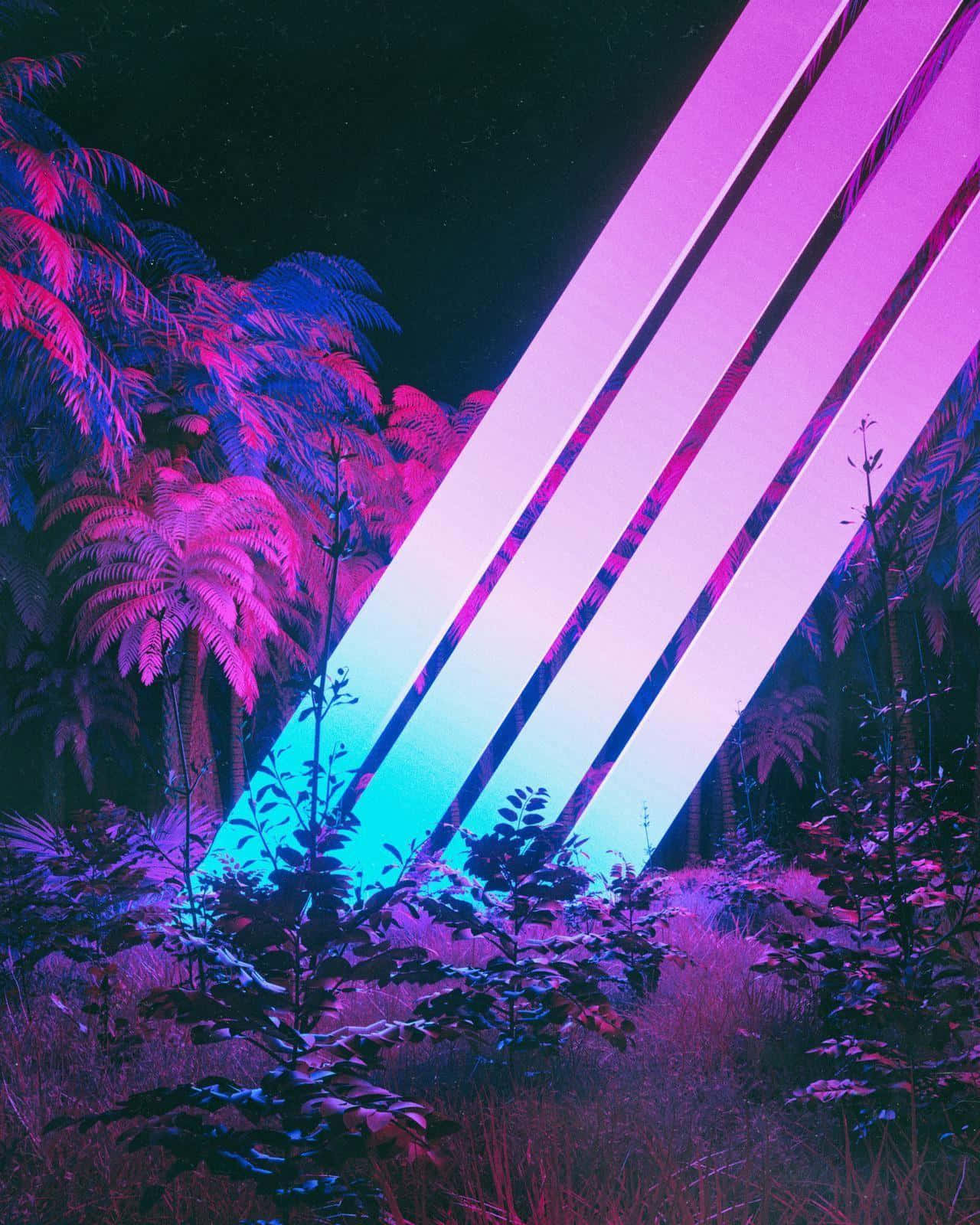 Neon Tropical Fantasy Wallpaper