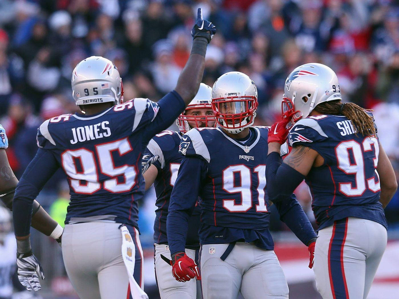 New England Patriots Chandler Jones Jersey Number 95 Wallpaper