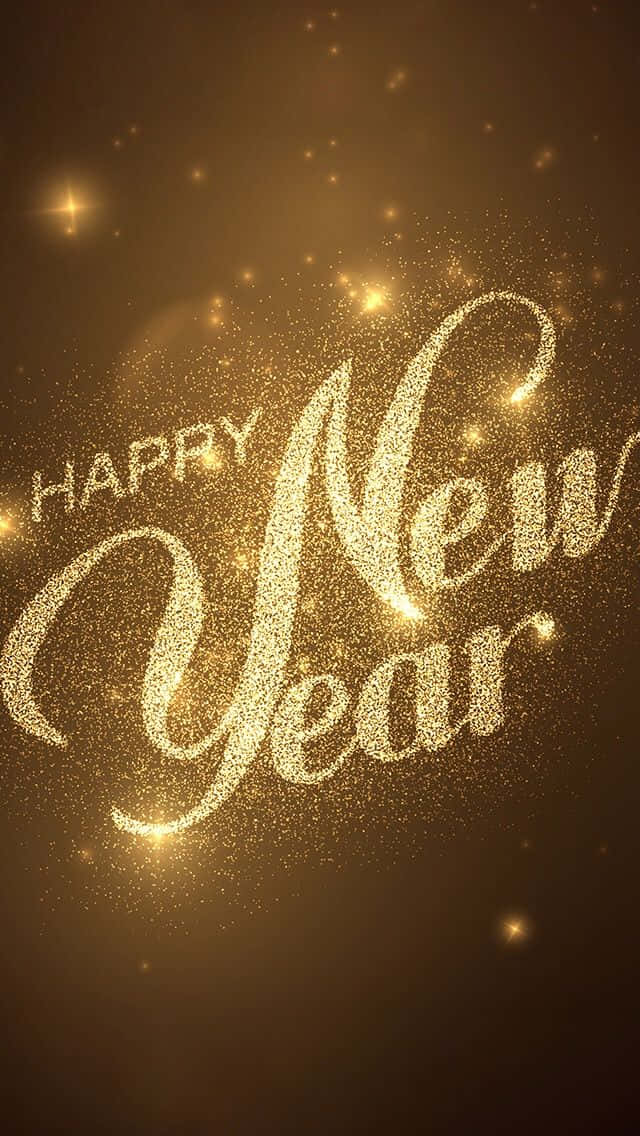 New Year Phone Gold Glitters Wallpaper