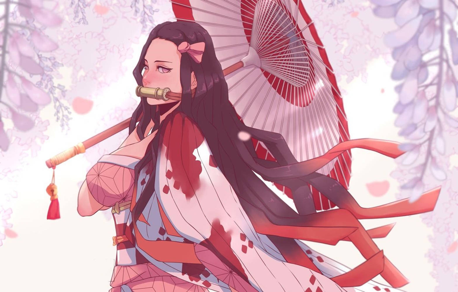 Nezuko Aesthetic Digital Art Wallpaper