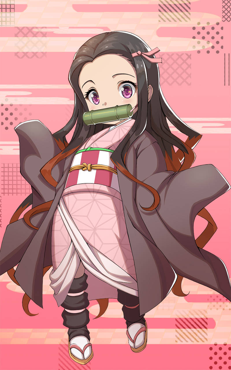 Nezuko Phone Chibi Wallpaper