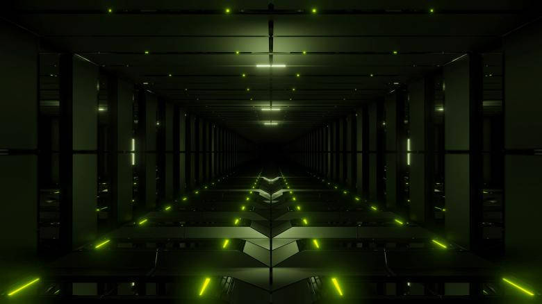 Nice Green Tunnel Corridor Wallpaper