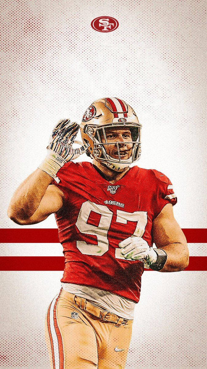 Nick Bosa - 2020 Nfl Defensive Rookie Of The Year For The San Francisco 49ers Wallpaper