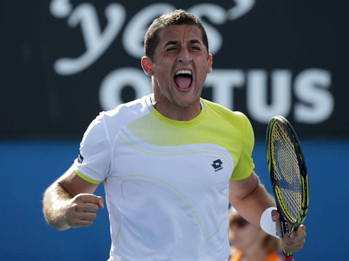 Nicolas Almagro Shouting In Victory Wallpaper