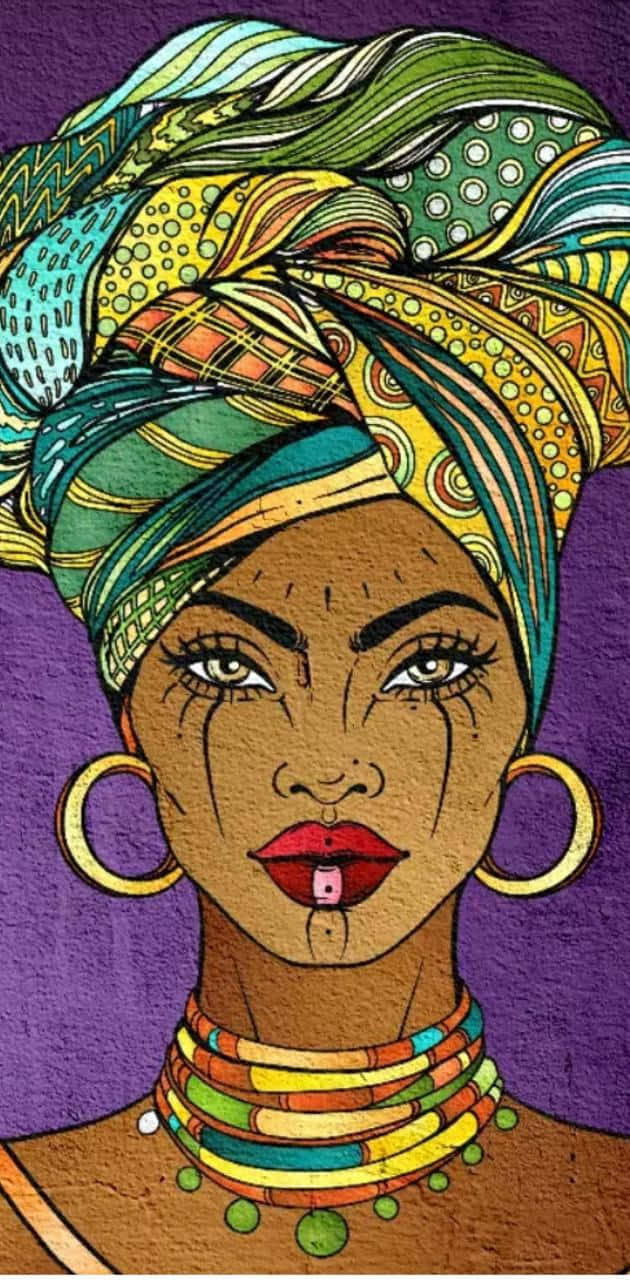 Nigerian Woman Painted Photo Wallpaper