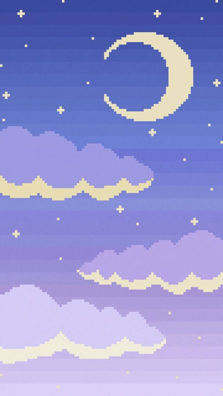 Night Scene Aesthetic Pixel Art Hd Wallpaper