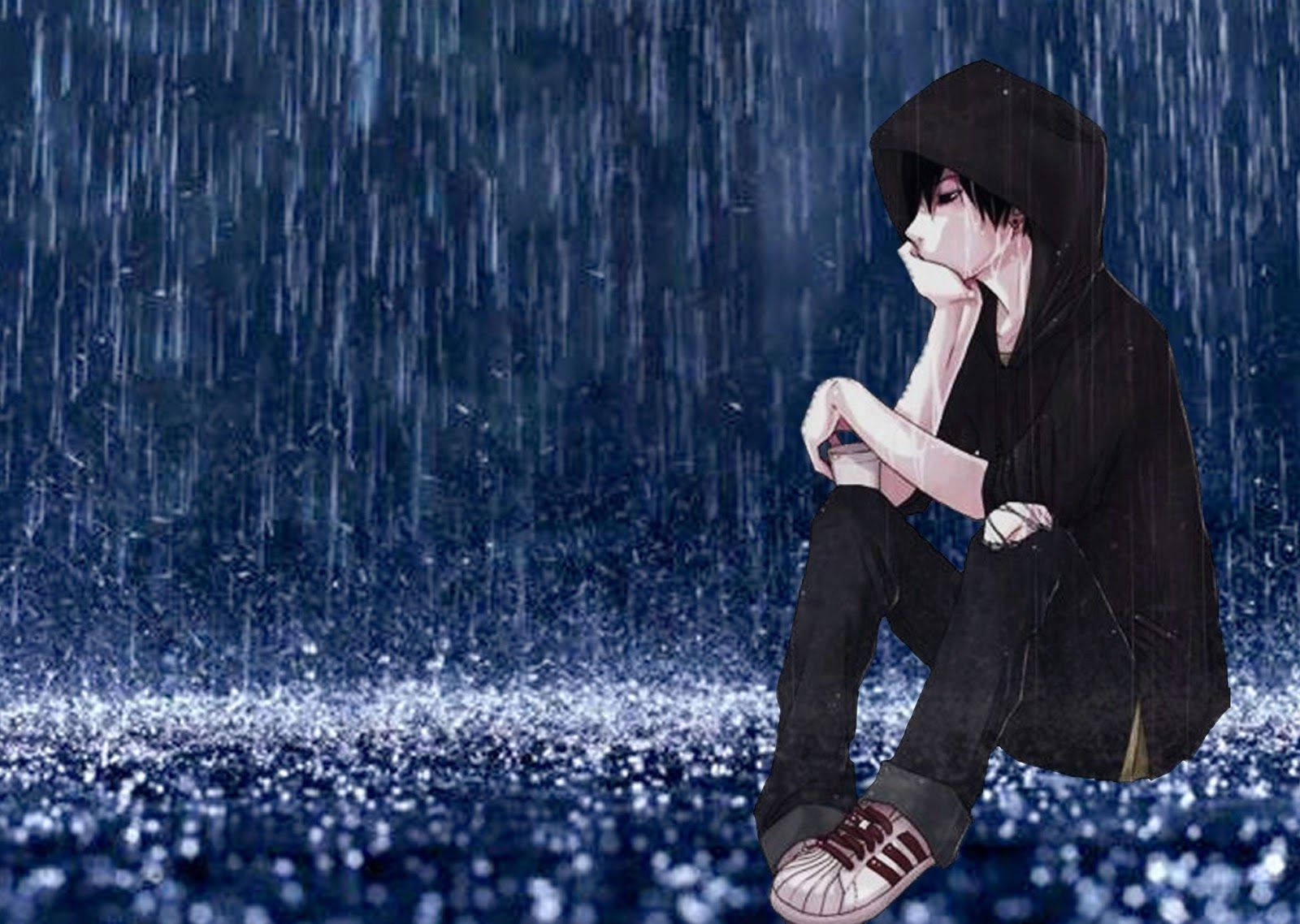 Nightcore Inspiration - Emo Guy Standing Alone In The Rain Wallpaper