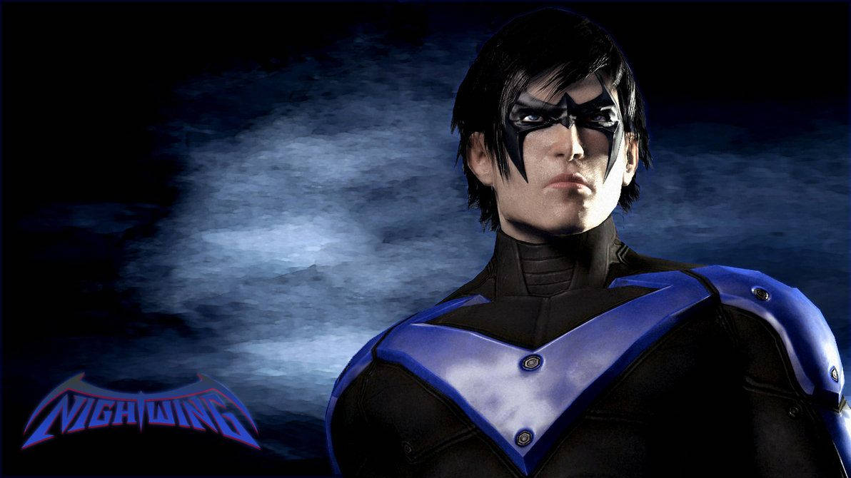 Nightwing In Purple Suit Wallpaper