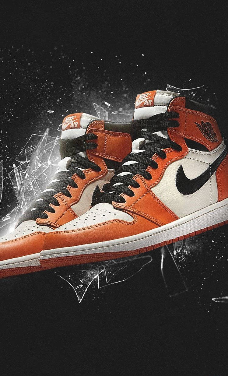 Nike Air Jordan 1 High - Orange And Black Wallpaper