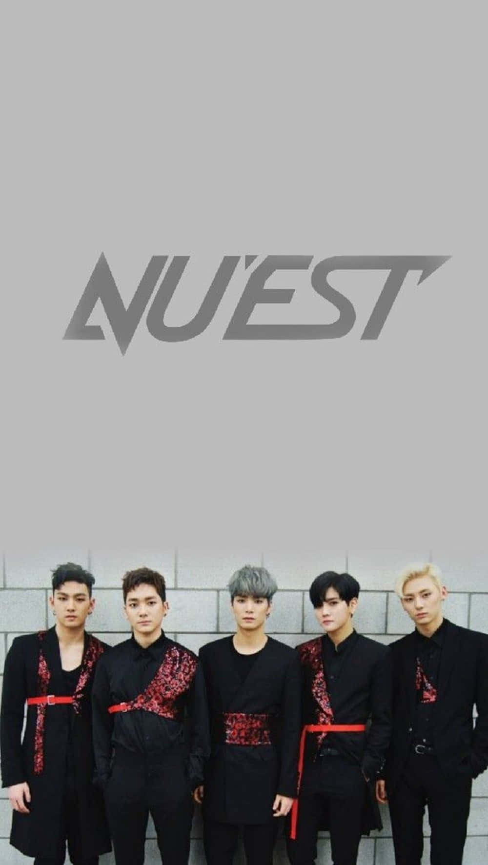 Nuest Kpop Kimono Gray Aesthetic Wallpaper