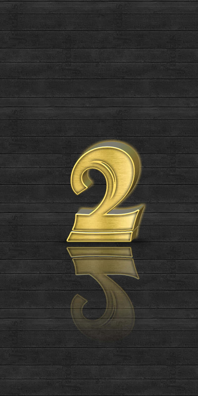 Number 2 Golden Retro Vintage Wallpaper