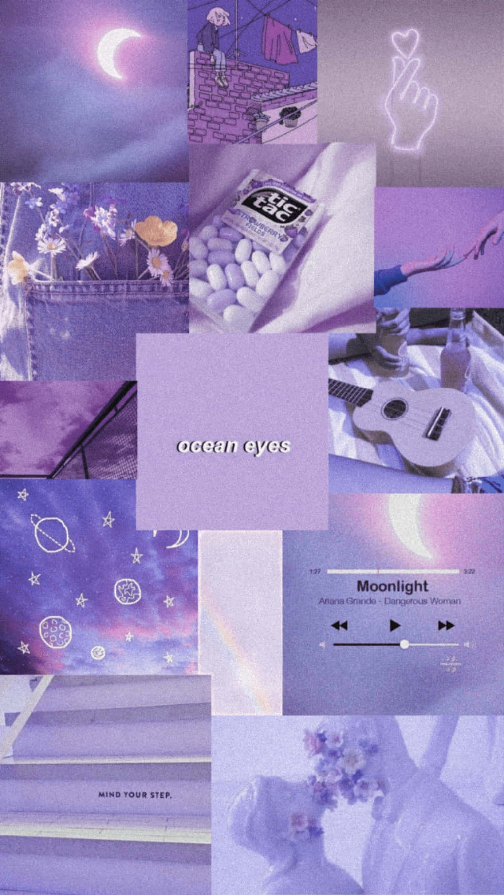 Ocean Eyes Purple Collage Wallpaper