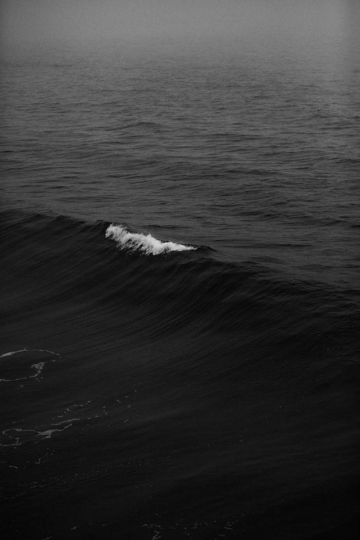 Ocean Waves Solid Black Iphone Wallpaper