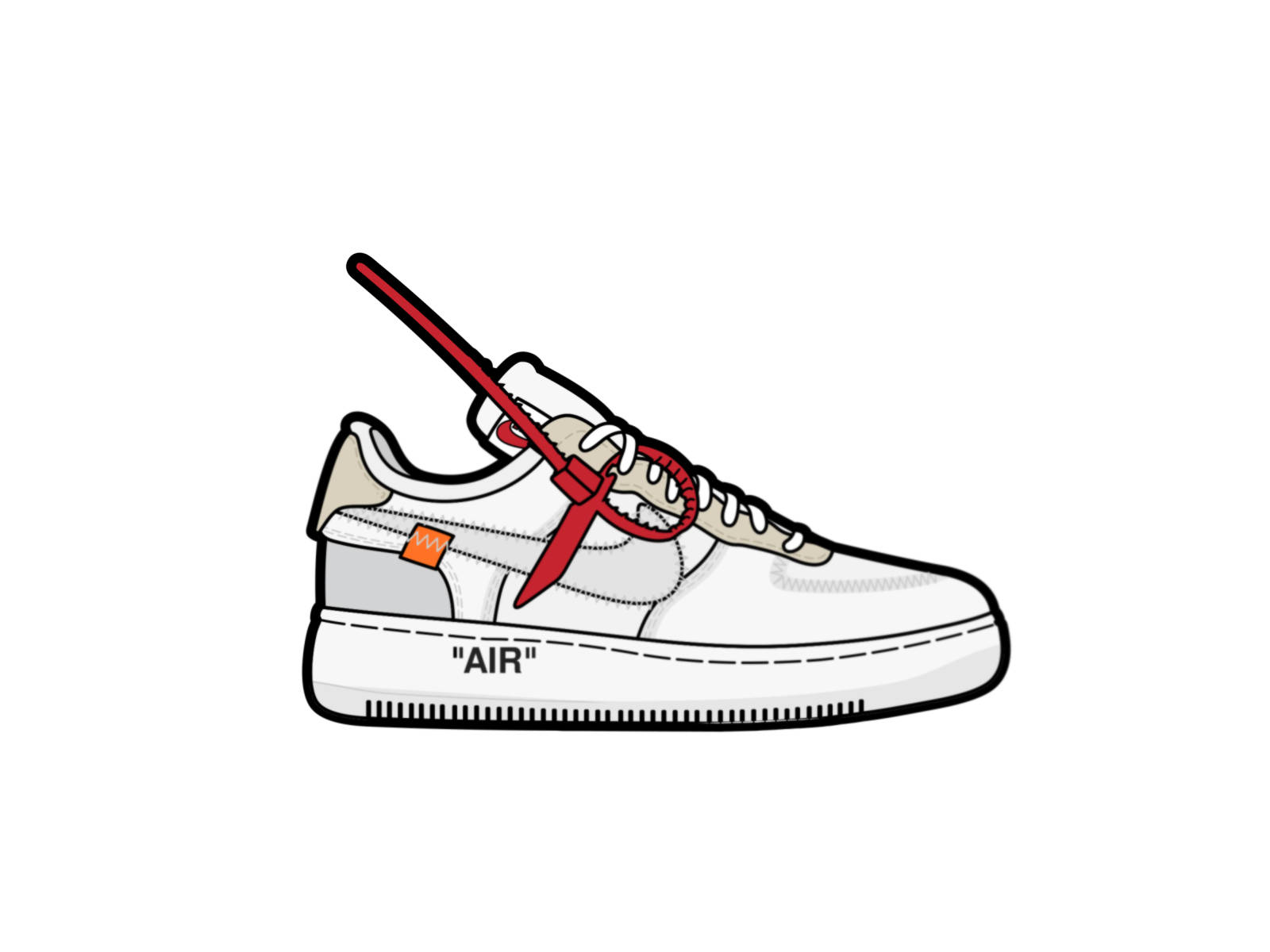 Off White Cartoon Shoe Wallpaper