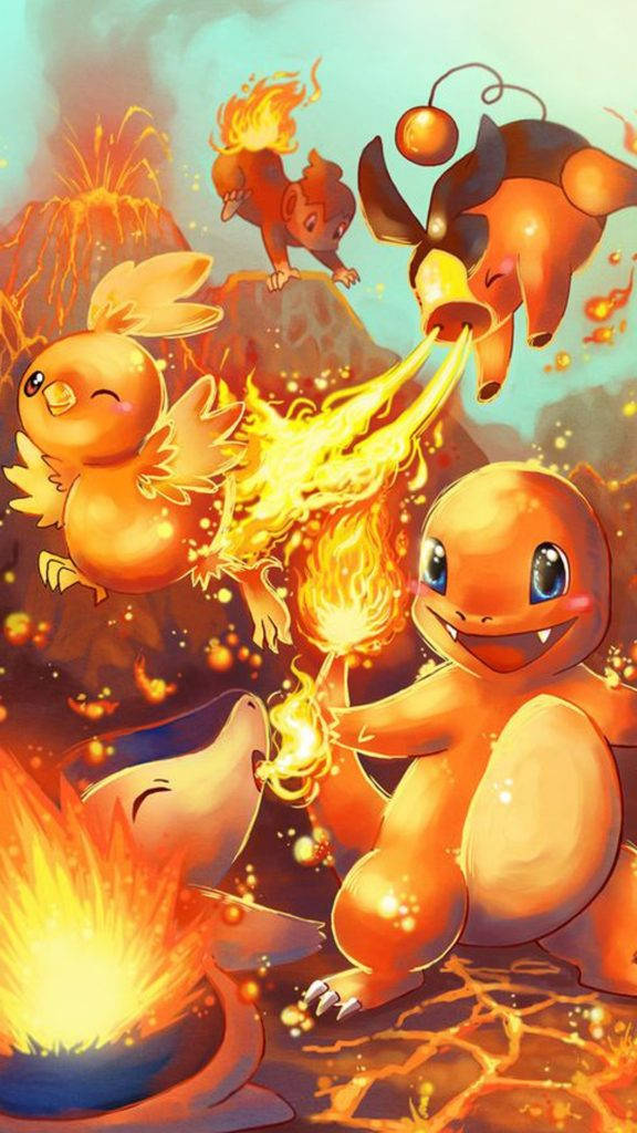 On Fire Pokemons Wallpaper