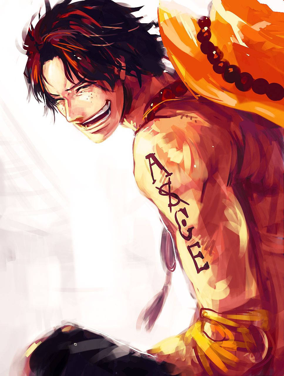 One Piece Ace Black Tattoo Wallpaper