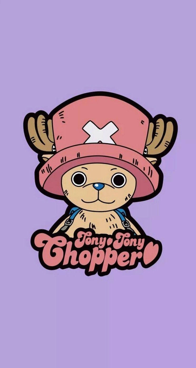 One Piece Phone Chopper On Purple Background Wallpaper