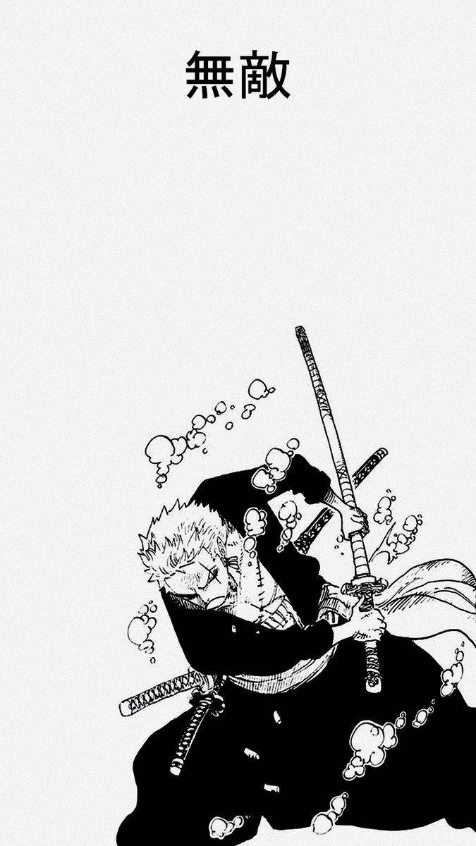 One Piece Phone Zoro With Sword Manga Wallpaper