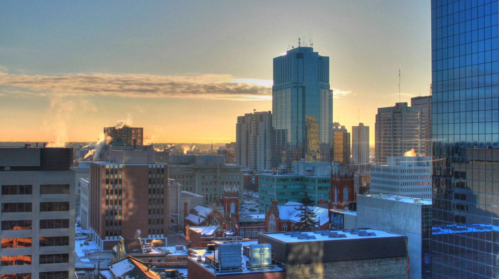 Ontario Skyscrapers At Sunset Wallpaper