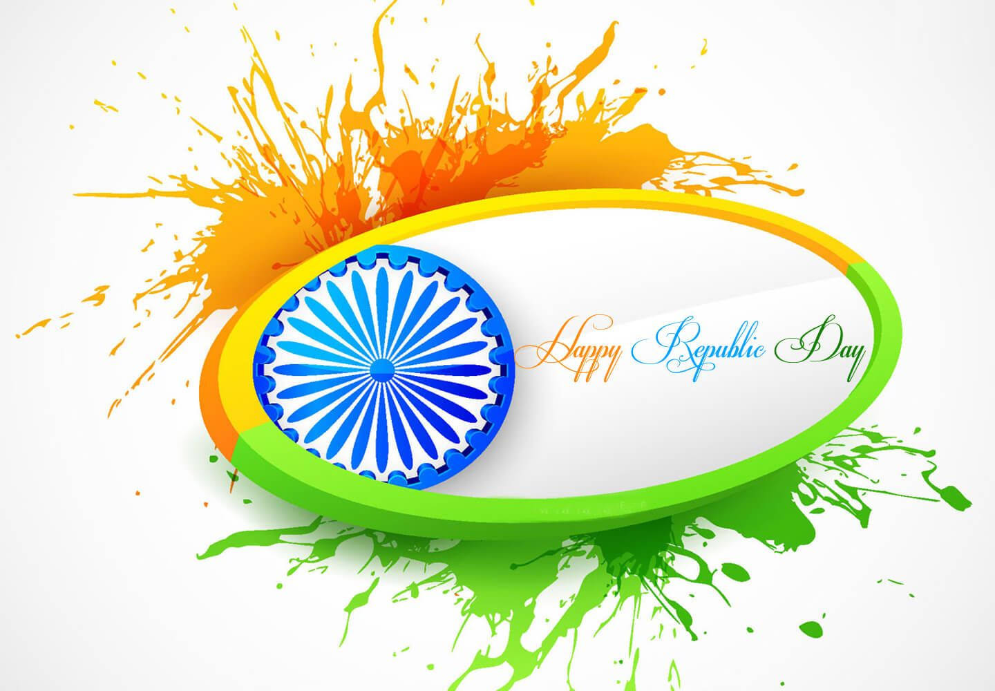 Orange Green Oval Republic Day Wallpaper