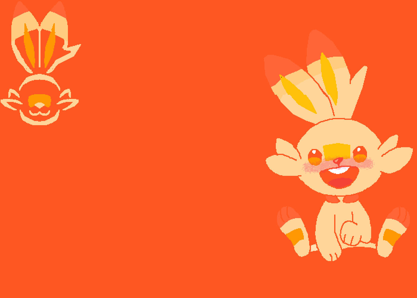 Orange Scorbunny Wallpaper