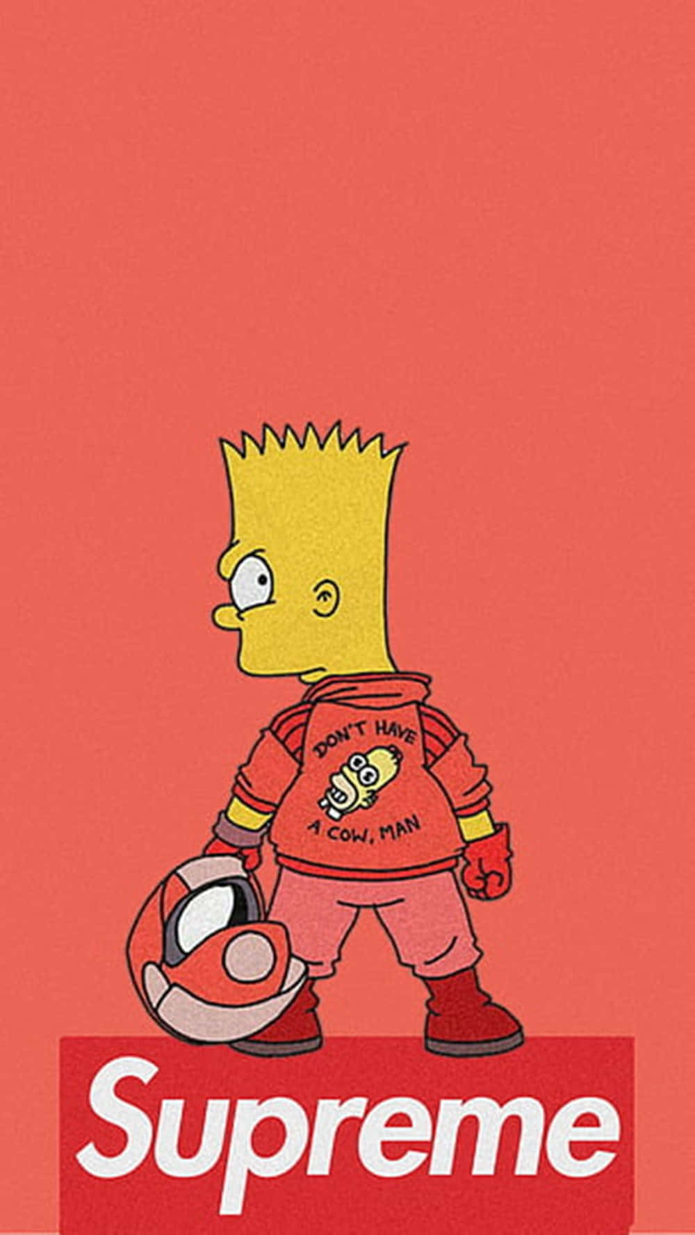 Orange Supreme Bart Simpson Wallpaper