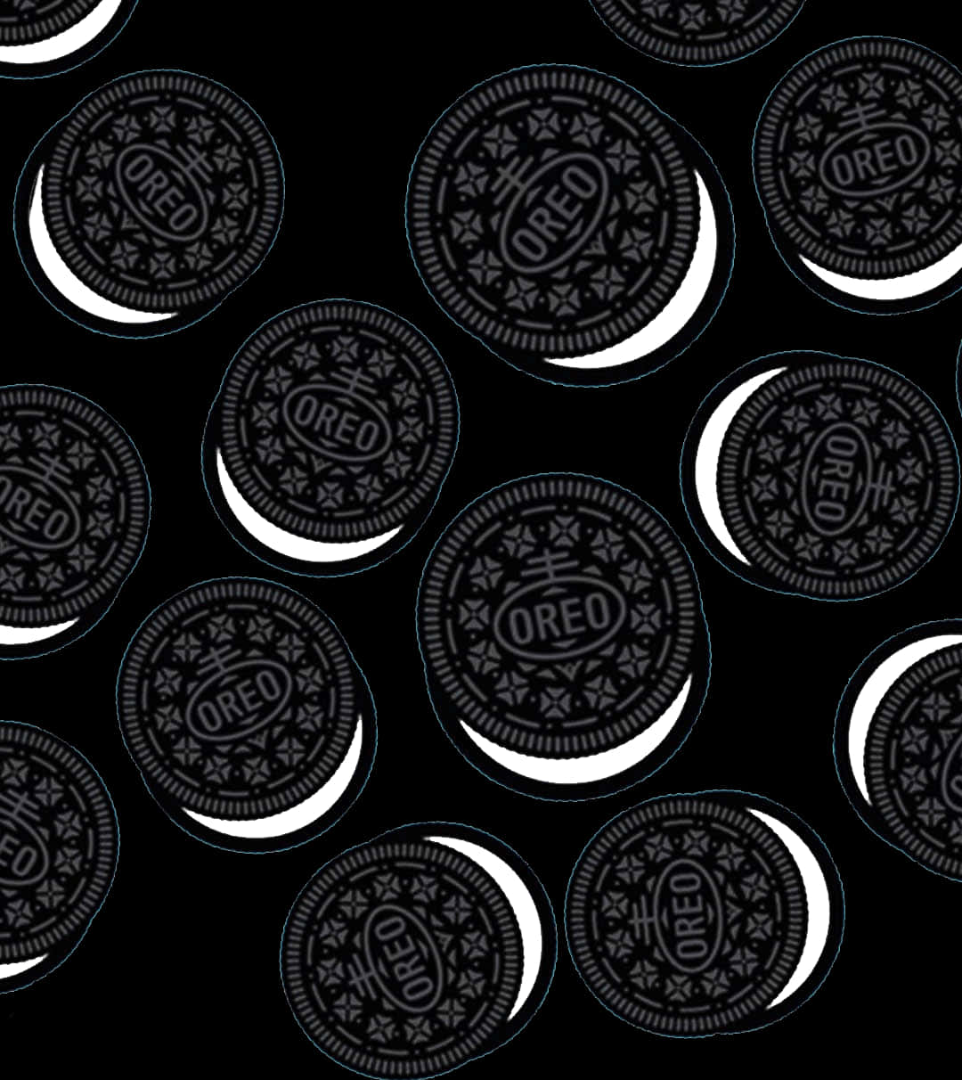 Oreo Cookies On A Black Background Wallpaper