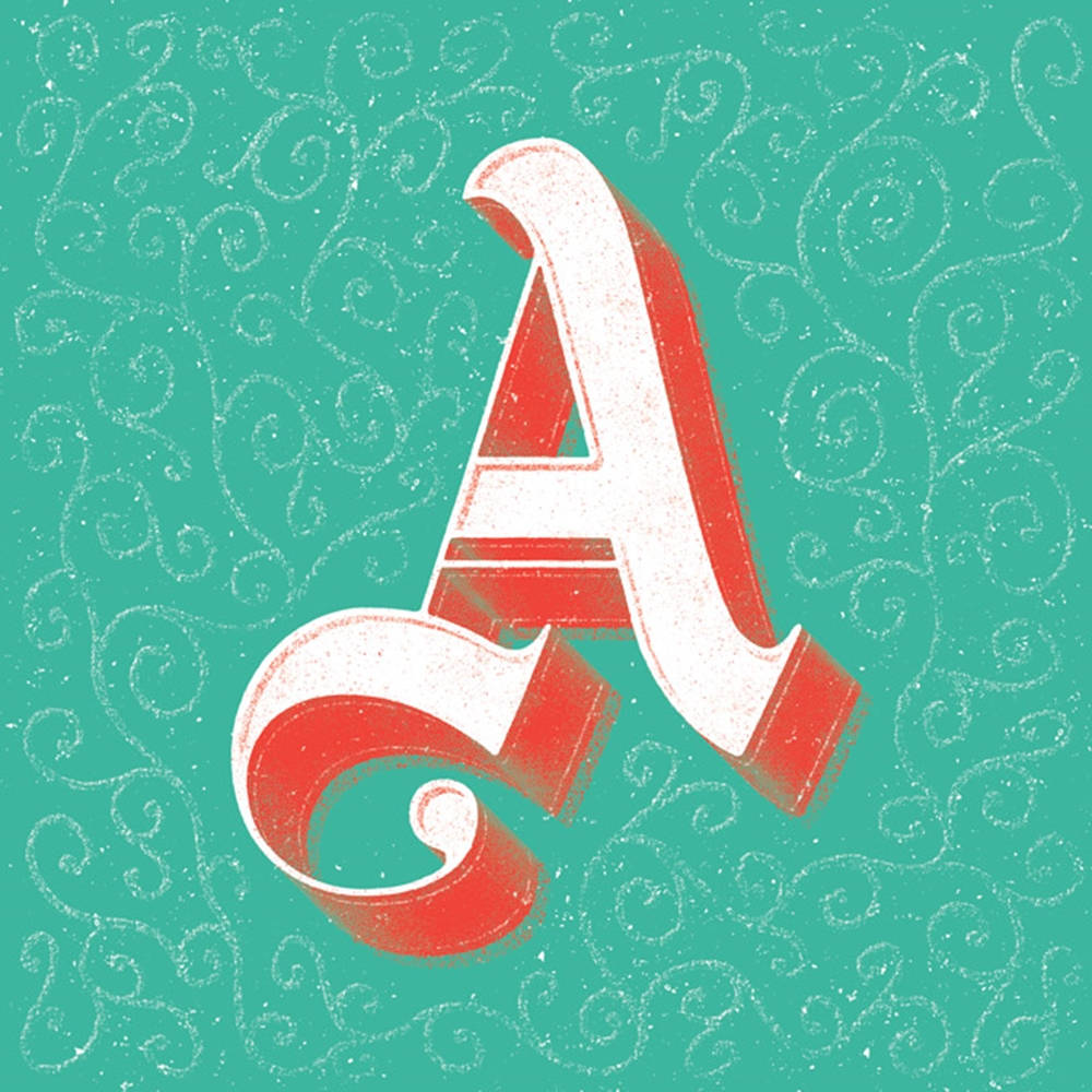 Ornate Embossed Vine Capital Letter A Wallpaper