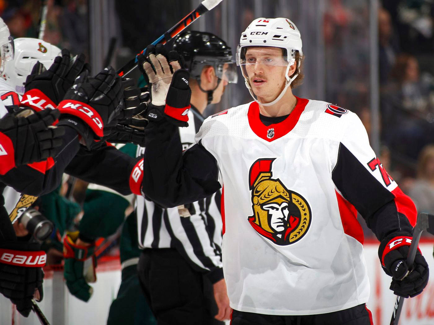 Ottawa Senators High Five Thomas Chabot Wallpaper