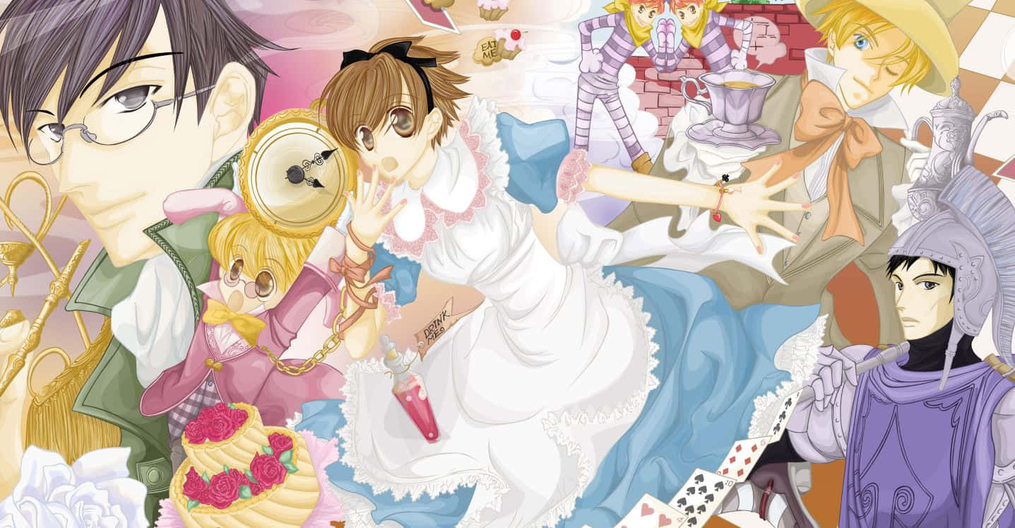 Ouran High School Host Club Wallpaper Featuring Main Characters Wallpaper