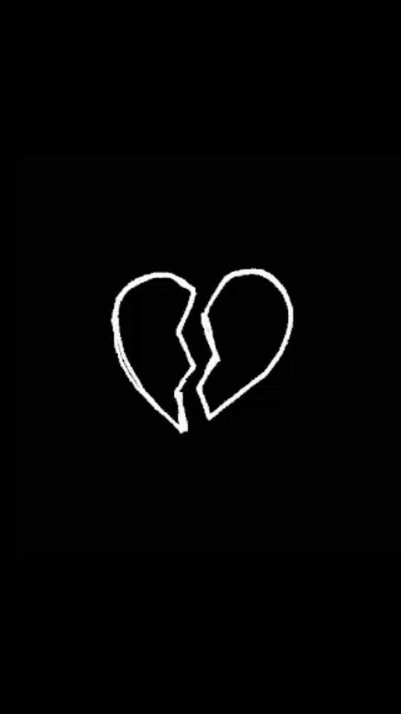 Outline Of A Broken Heart Iphone Wallpaper