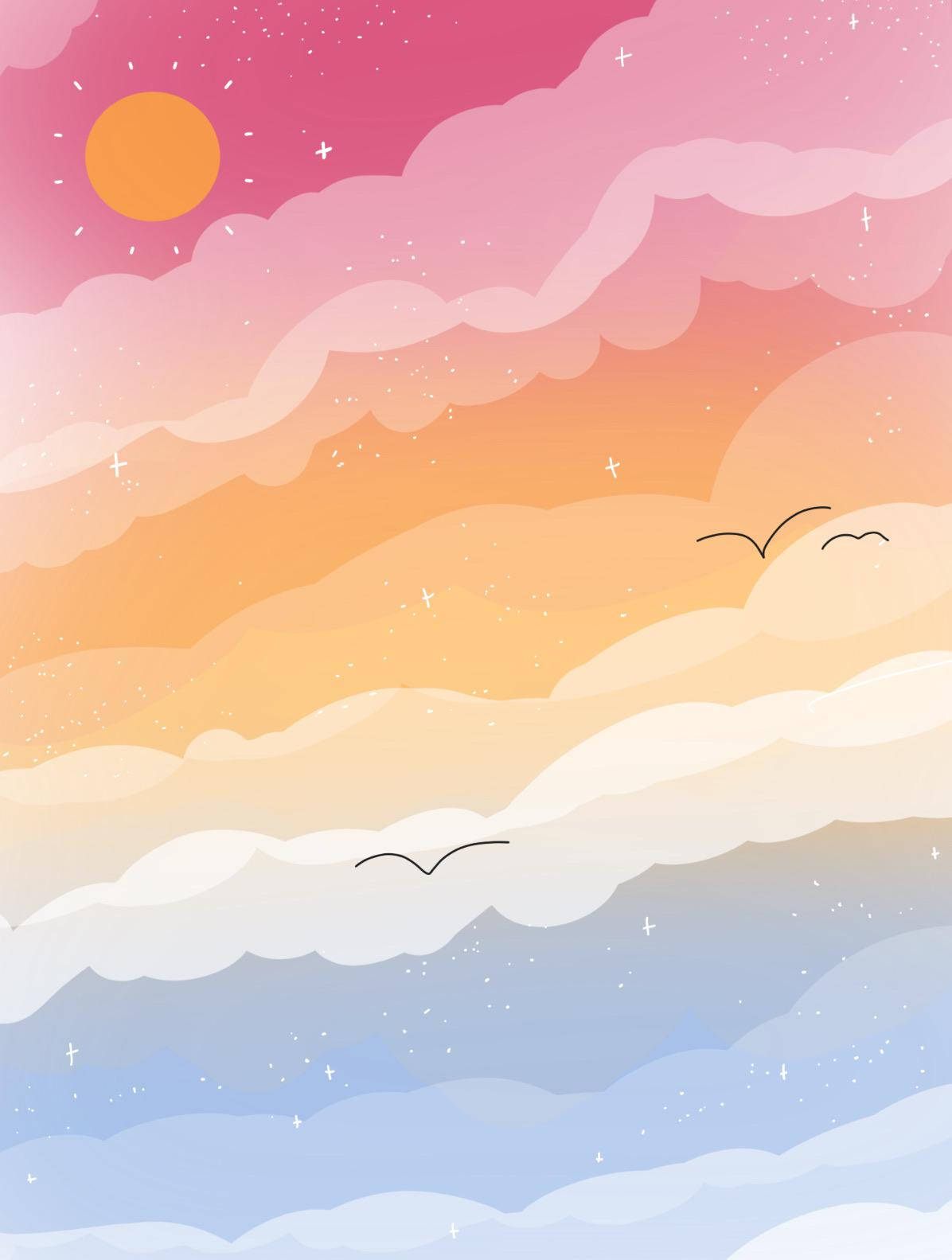 Pansexual Pastel Sky Art Wallpaper